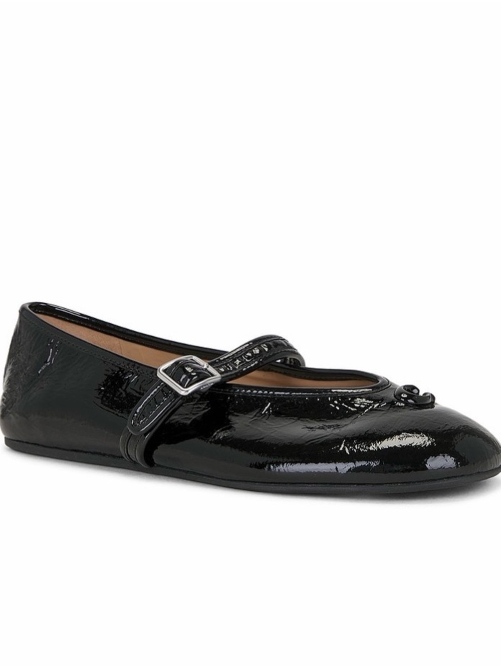 Coach Sculpted C Black Patent Leather Mary Jane Flat with Buckle - Picture 4 of 5